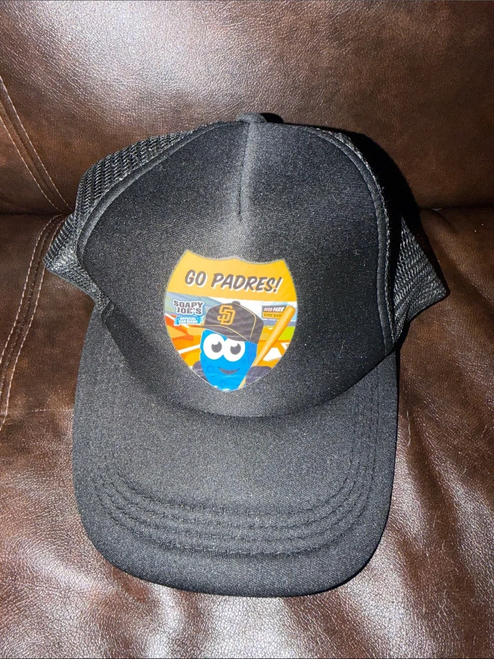 Black Kids Trucker Hat with 'Go Padres' Patch